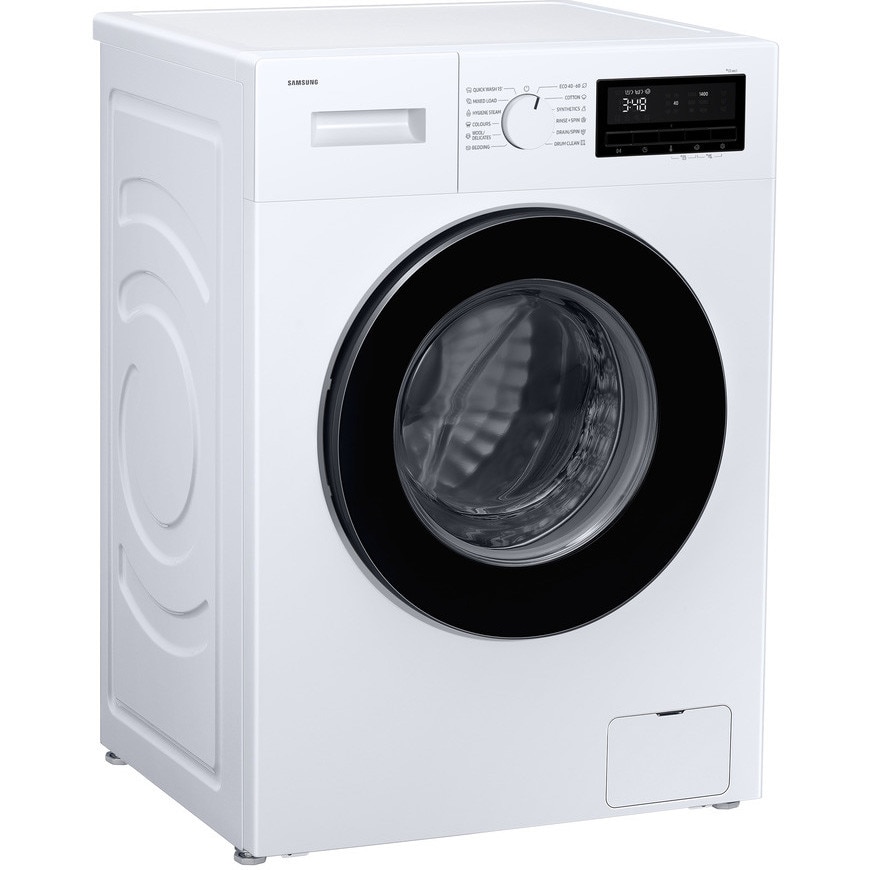 Masina de spalat rufe Samsung WW90FG3M05AWLF, 9 kg, Slim, 1400 RPM, Clasa A, Hygiene Steam, Drum Clean, Afisaj LED, Siguranta copii, Alb