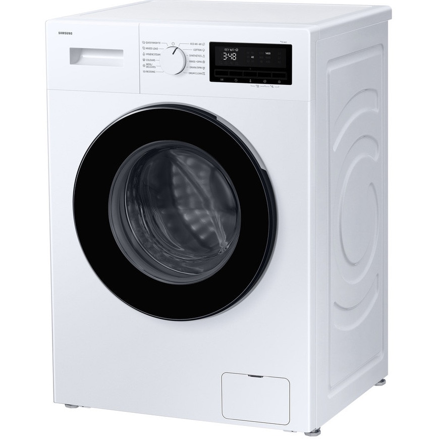 Masina de spalat rufe Samsung WW90FG3M05AWLF, 9 kg, Slim, 1400 RPM, Clasa A, Hygiene Steam, Drum Clean, Afisaj LED, Siguranta copii, Alb