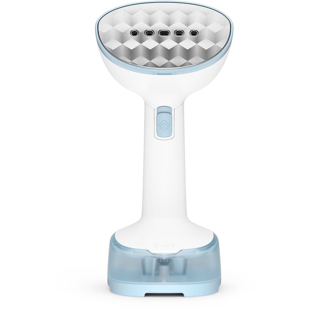 Aparat de calcat vertical cu abur Tefal Access Steam Pocket DT3041E1, 1300 W, abur variabil 0-20 g/min, oprire automata, incalzire in 15 secunde, greutate redusa, pliabil, albastru