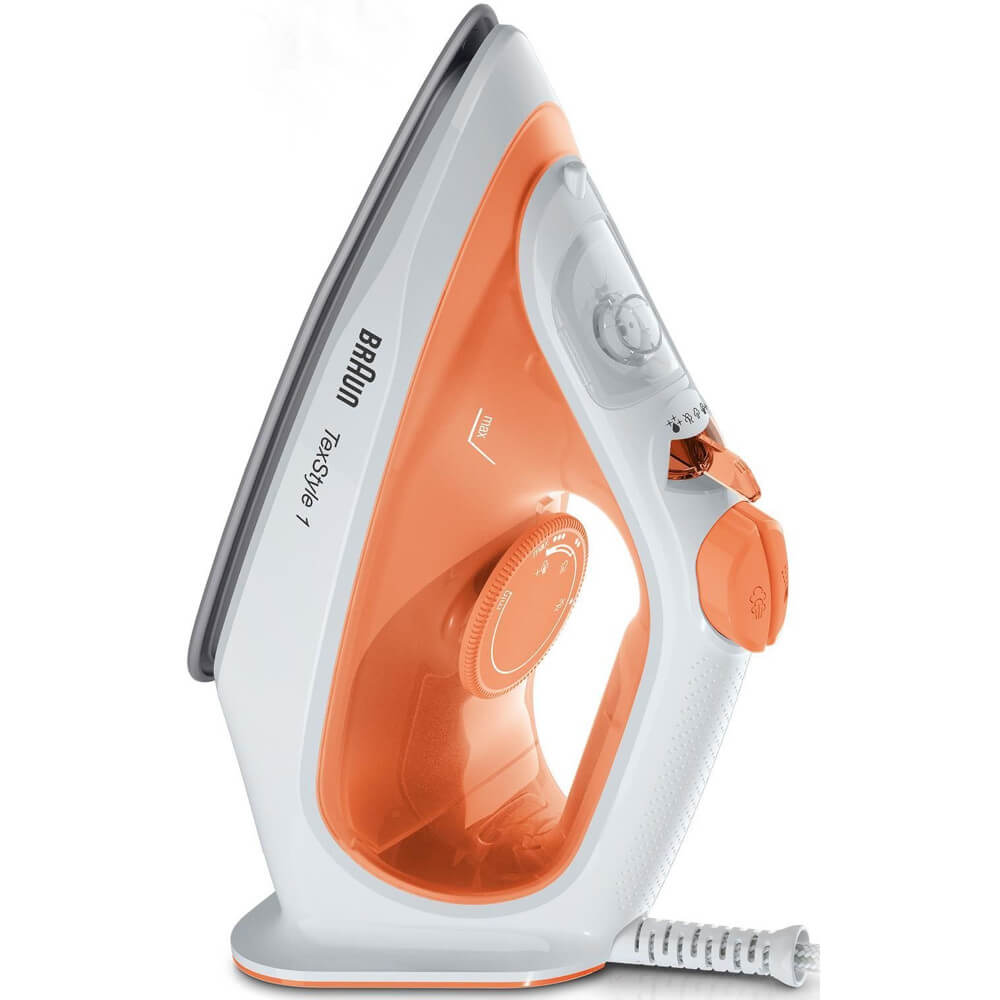 Fier de calcat Braun TexStyle 1 SI 1009, 1900 W, Abur 25 g/min, Portocaliu/Alb