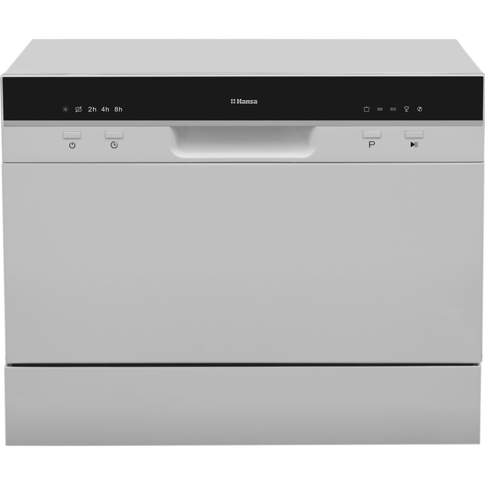 Masina de spalat vase compacta Hansa ZWM556SH, 6 seturi, 5 programe, Clasa F, Pornire programabila, Buzzer, 55 cm, Argintiu