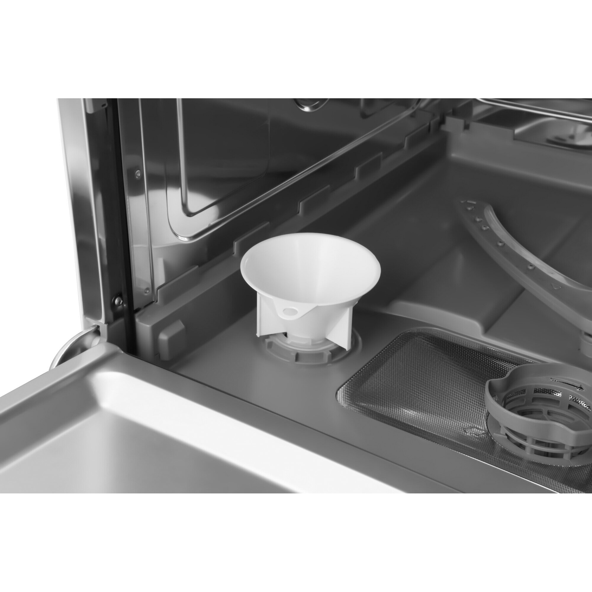 Masina de spalat vase compacta Hansa ZWM556SH, 6 seturi, 5 programe, Clasa F, Pornire programabila, Buzzer, 55 cm, Argintiu