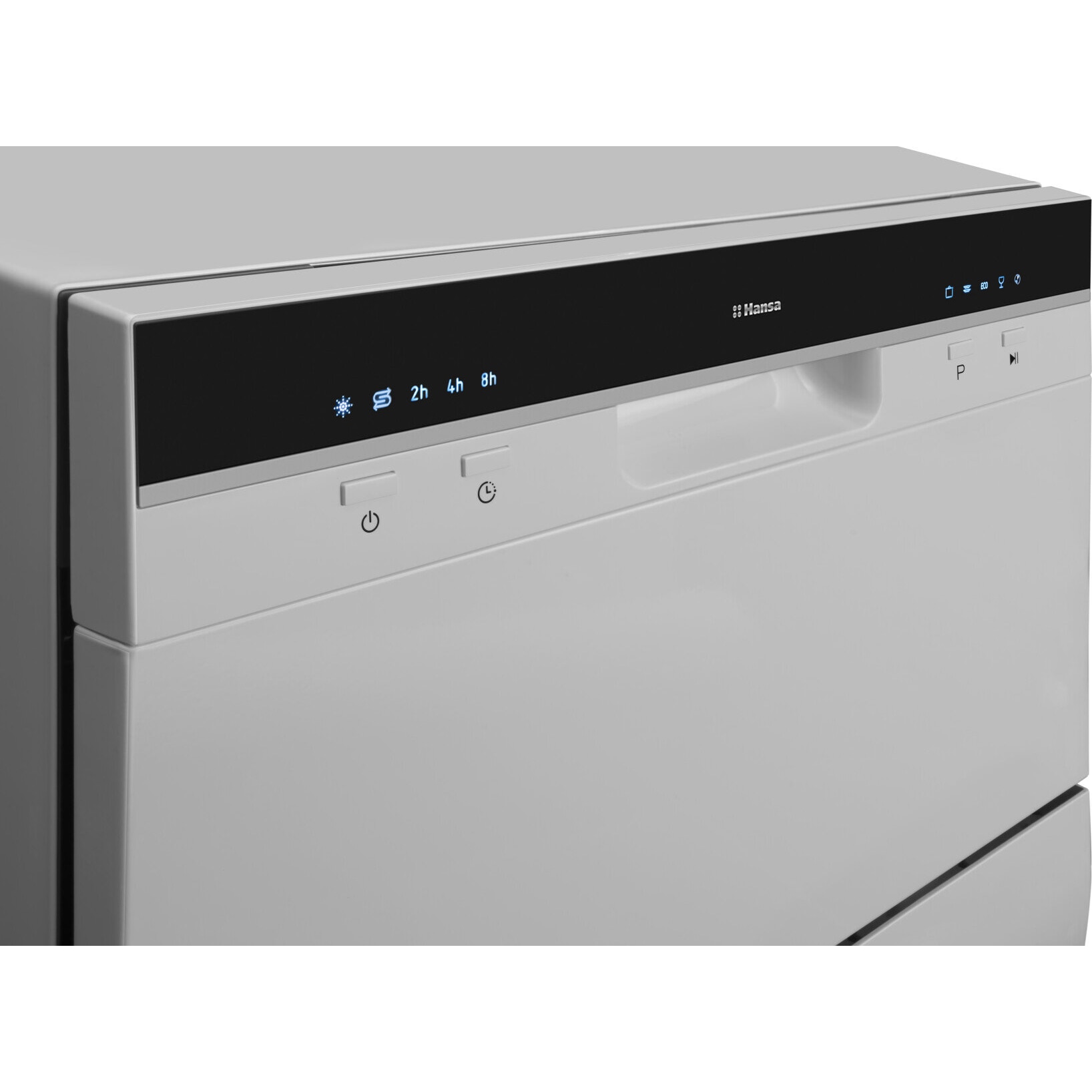 Masina de spalat vase compacta Hansa ZWM556SH, 6 seturi, 5 programe, Clasa F, Pornire programabila, Buzzer, 55 cm, Argintiu