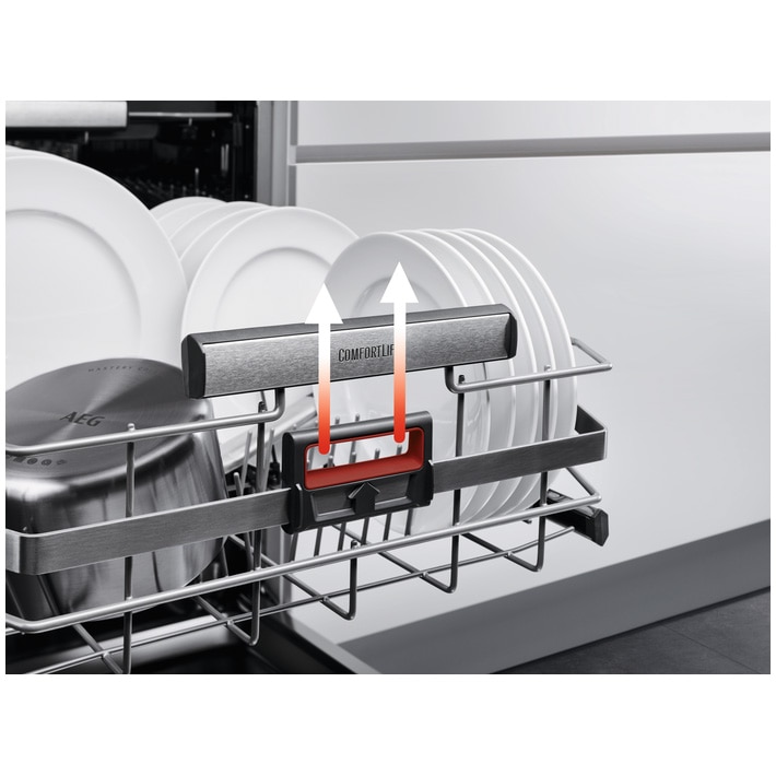 Masina de spalat vase incorporabil AEG FSK94858P, 14 seturi, 8 programe, Comfort Lift, AirDry, Wi-Fi, Iluminare interioara, Time Beam, Motor Inverter, Clasa C, 60 cm
