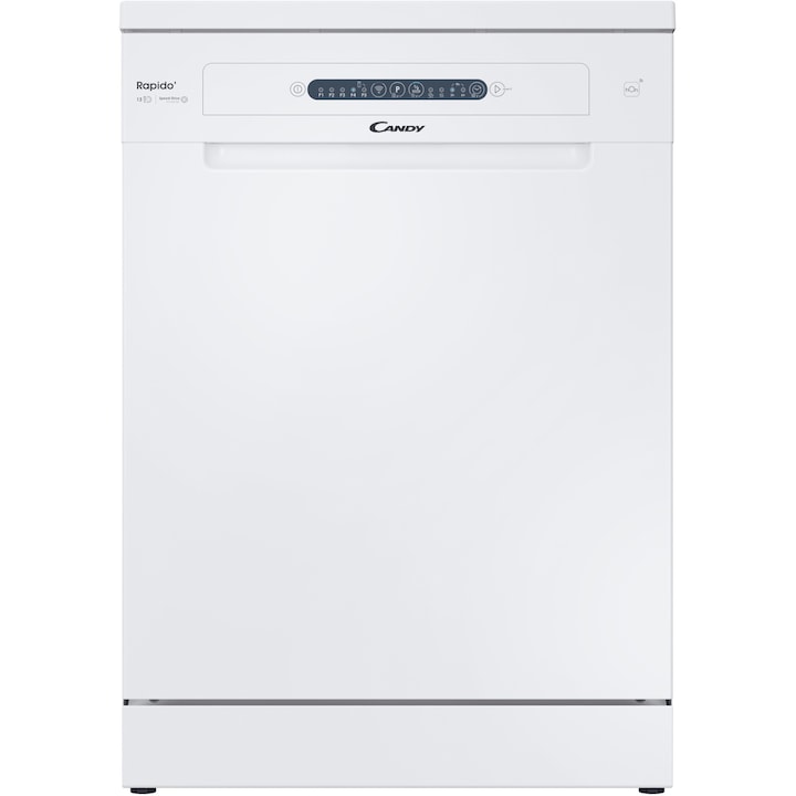 Masina de spalat vase Candy Rapido CF 3E7L0W, 13 seturi, 5 programe, Clasa E, Wi-Fi, Wash & Dry 49', 60 cm, Alb