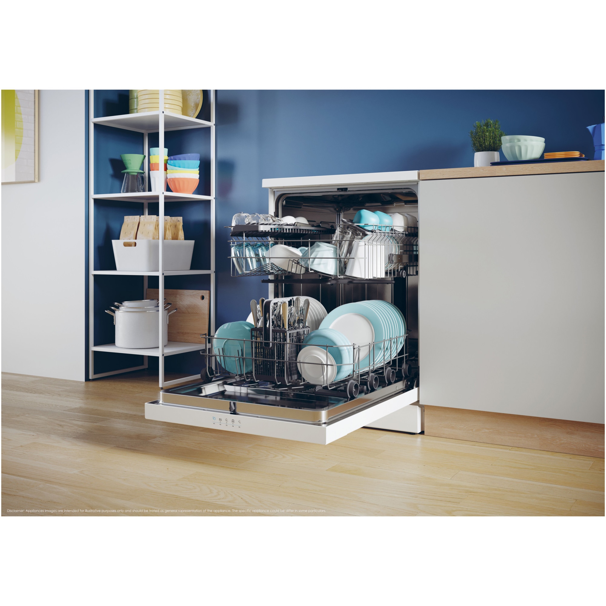 Masina de spalat vase Candy Rapido CF 3E7L0W, 13 seturi, 5 programe, Clasa E, Wi-Fi, Wash & Dry 49', 60 cm, Alb