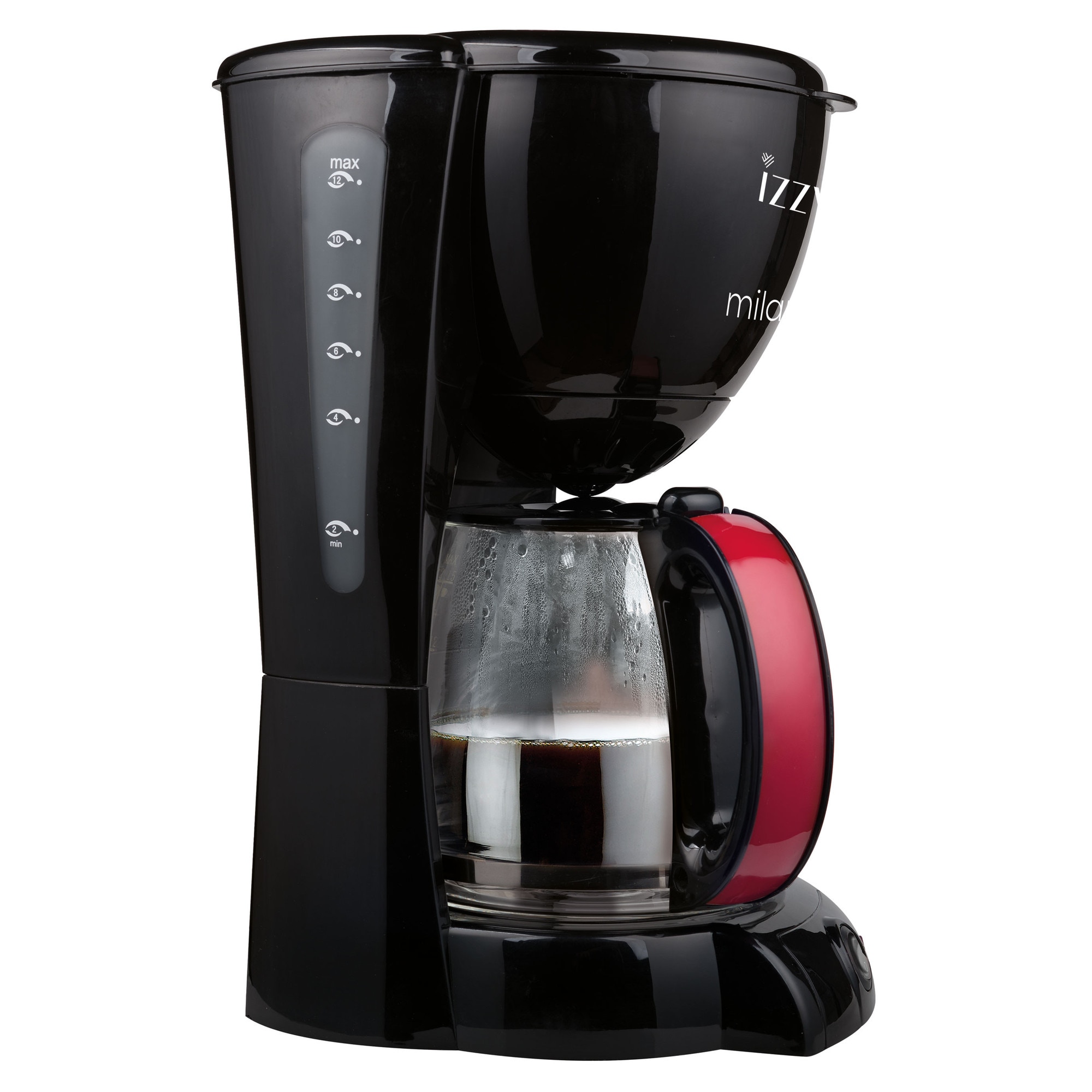 Filtru de cafea Milano, Izzy, tehnologie aroma control, 1.5 L, 1000 W, negru/rosu