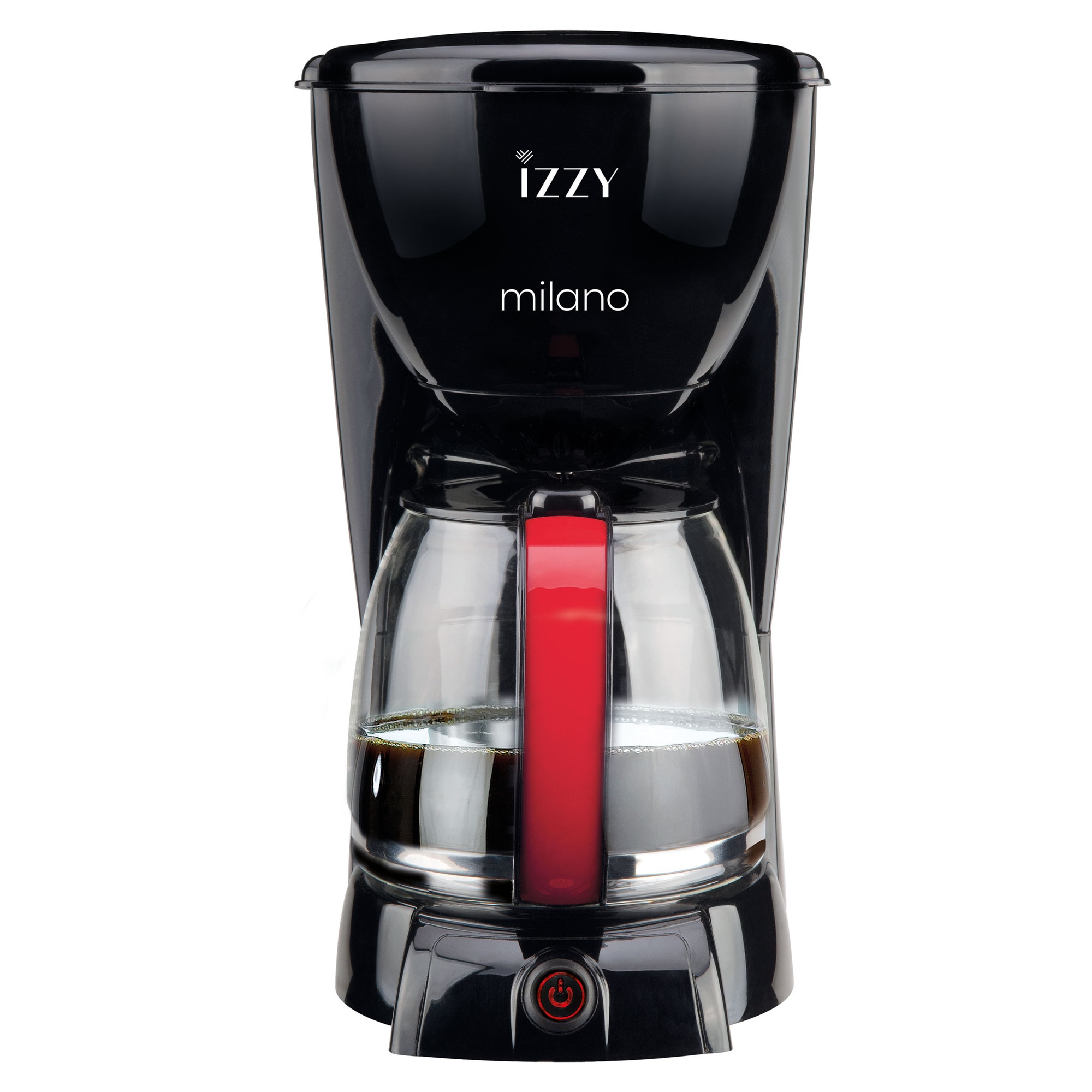 Filtru de cafea Milano, Izzy, tehnologie aroma control, 1.5 L, 1000 W, negru/rosu