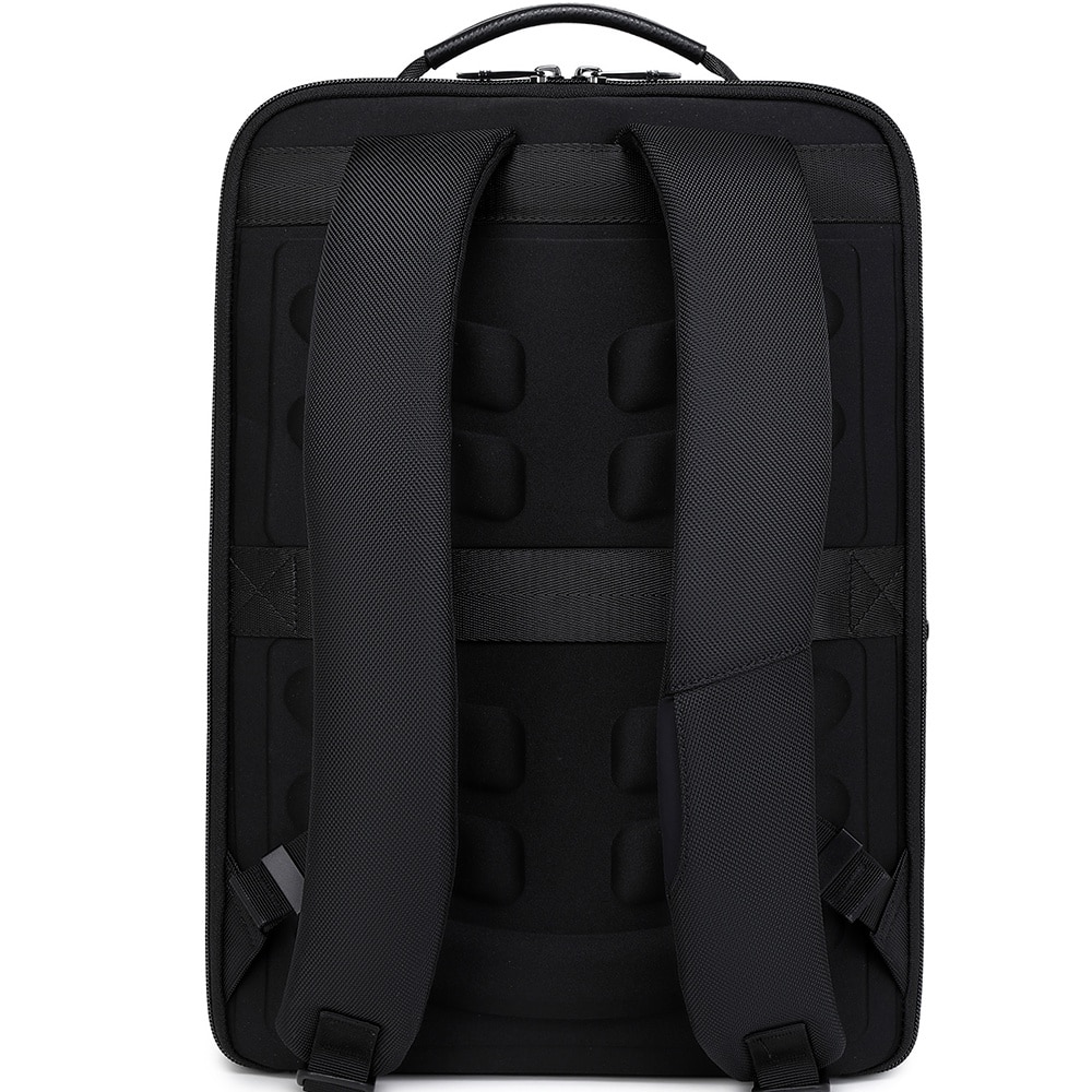 Rucsac smart pentru barbati, compartiment separat pentru laptop 15.6 inch, cu port USB TYPE-C, din piele originala este rezistent la apa, cu fixare de valiza JOLAR. GP02371BK Negru