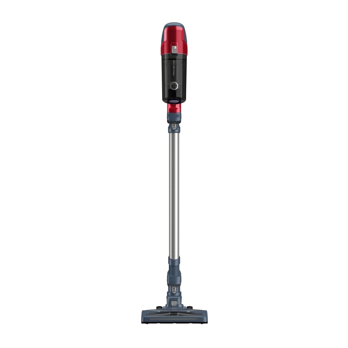 Aspirator vertical fara fir Rowenta X-Pert 6.60 Animal Care RH6877WO, 100W, 18V, autonomie 45 min, perie cu iluminare LED, recipient praf 0.55 L, accesorii animal care, functie boost, rosu & gri
