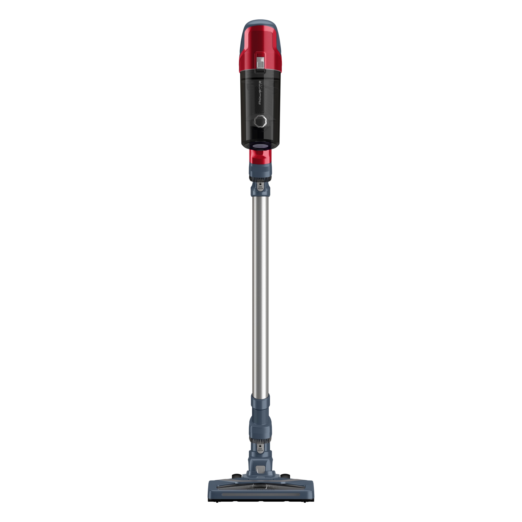 Aspirator vertical fara fir Rowenta X-Pert 6.60 Animal Care RH6877WO, 100W, 18V, autonomie 45 min, perie cu iluminare LED, recipient praf 0.55 L, accesorii animal care, functie boost, rosu & gri
