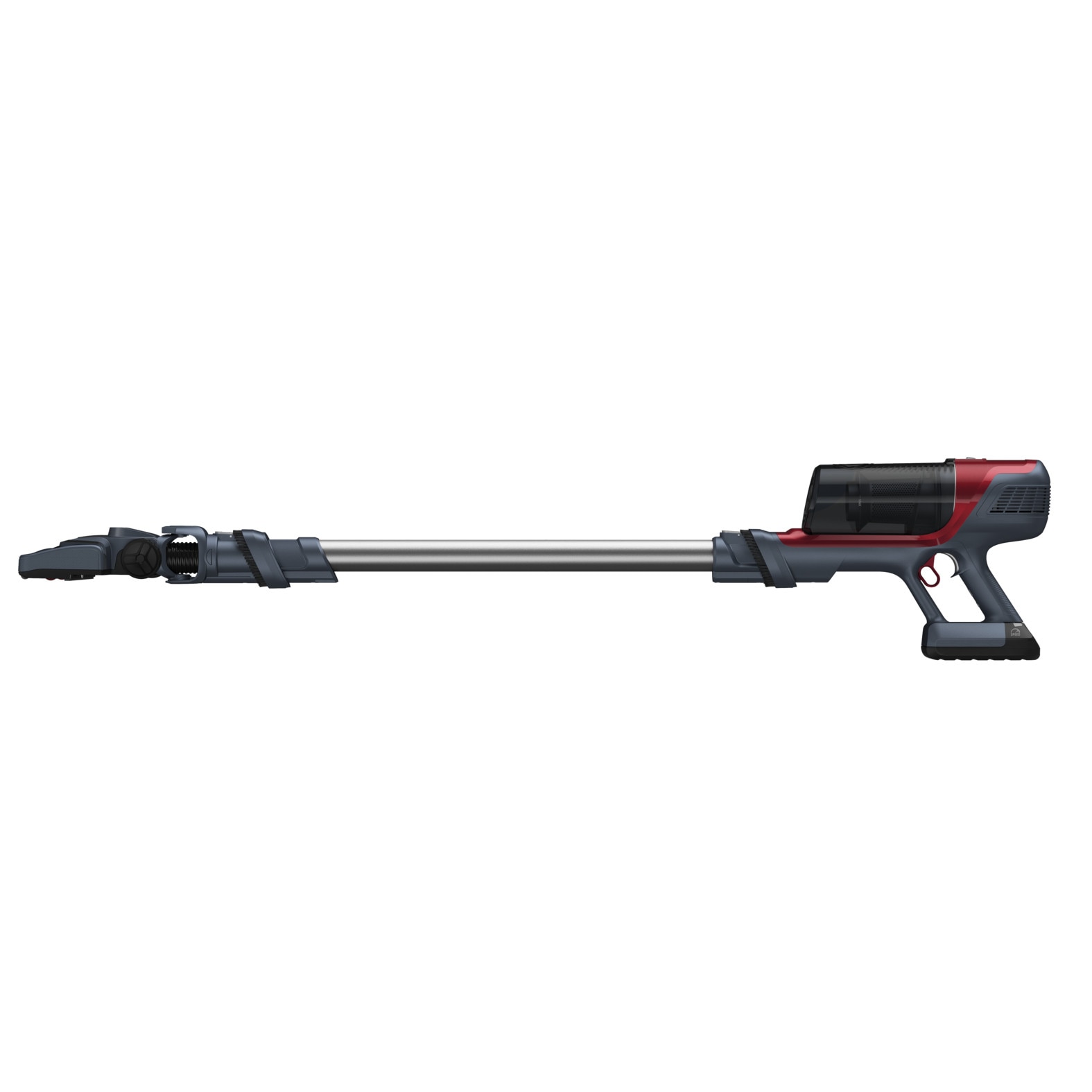Aspirator vertical fara fir Rowenta X-Pert 6.60 Animal Care RH6877WO, 100W, 18V, autonomie 45 min, perie cu iluminare LED, recipient praf 0.55 L, accesorii animal care, functie boost, rosu & gri