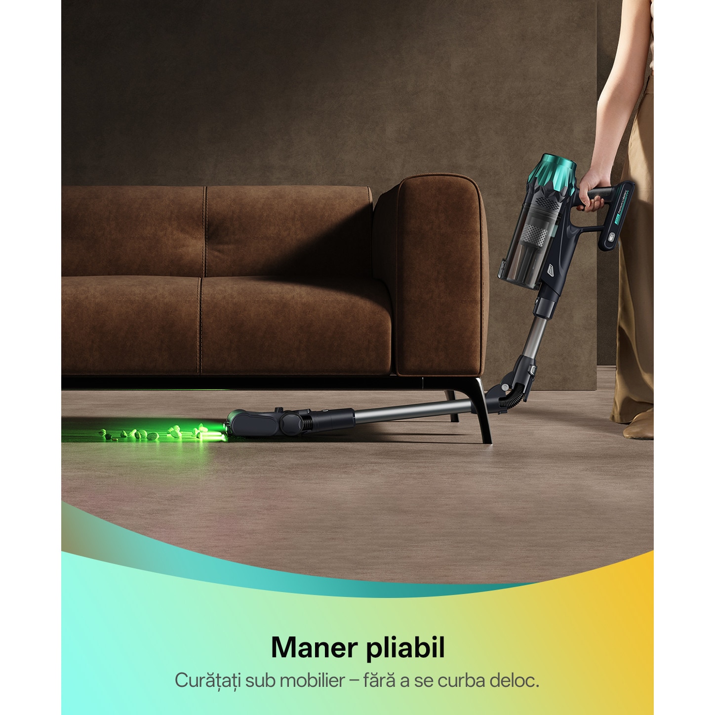 Aspirator vertical Vactidy V15 MAX, alimentare pe baterii, capacitate colectare 1.5 L