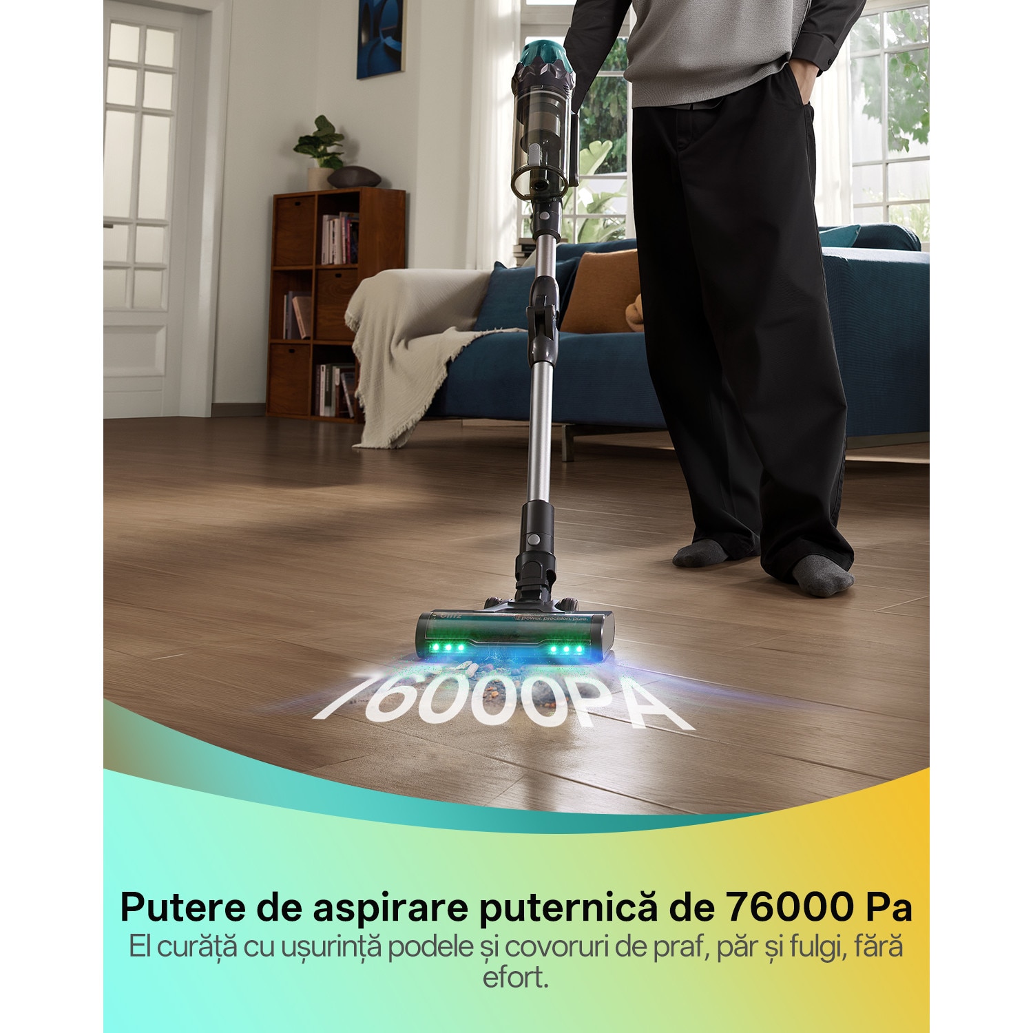 Aspirator vertical Vactidy V15 MAX, alimentare pe baterii, capacitate colectare 1.5 L