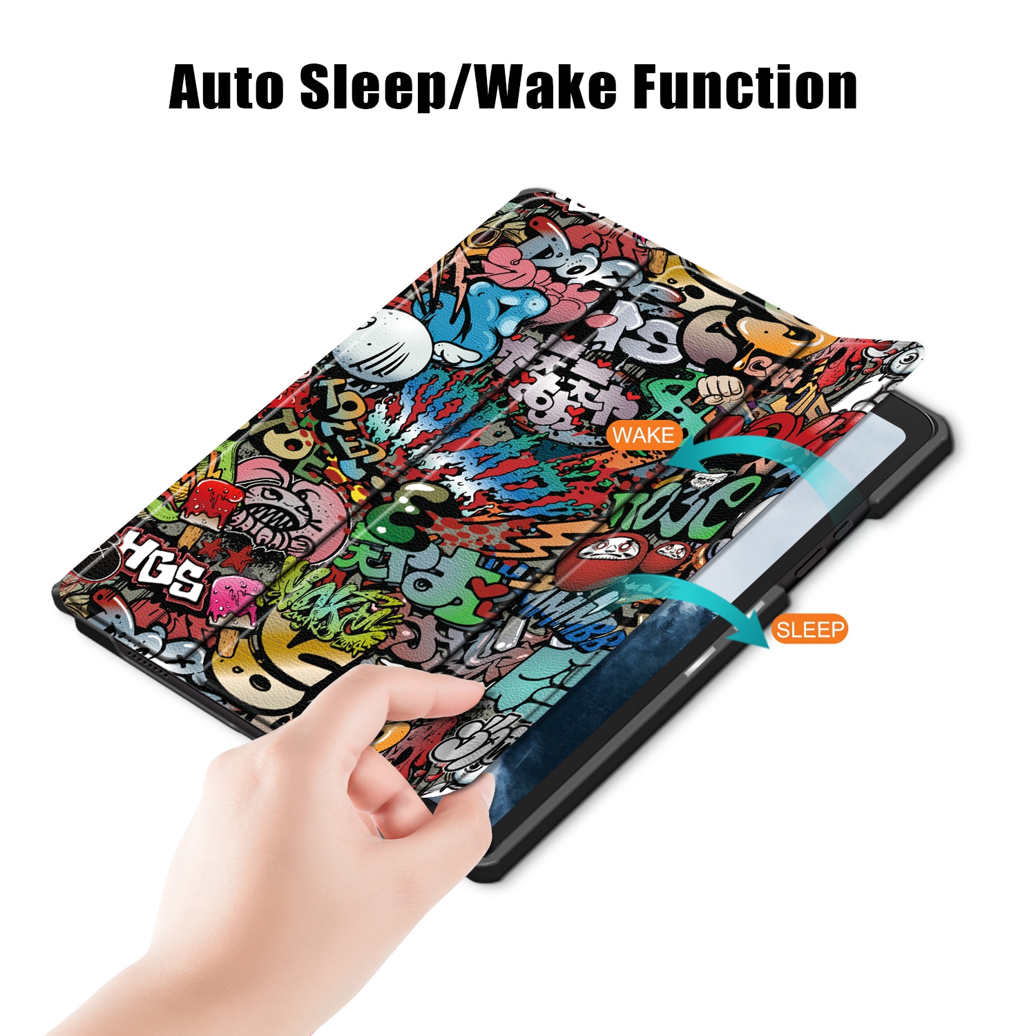Husa de protectie premium Natty Pell, compatibila cu Samsung Galaxy Tab A7 2020 (SM-T500/SM-T505/SM-T507) - Graffiti