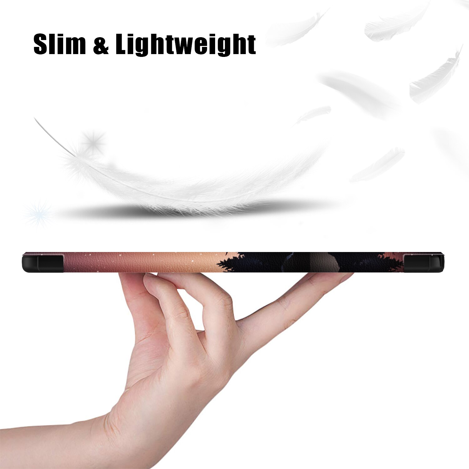 Husa Natty Pell Premium Smart Cover Slim pentru Samsung Tab A8 10.5 inch (2021) SM-X200 / X205 / X207 - Waves