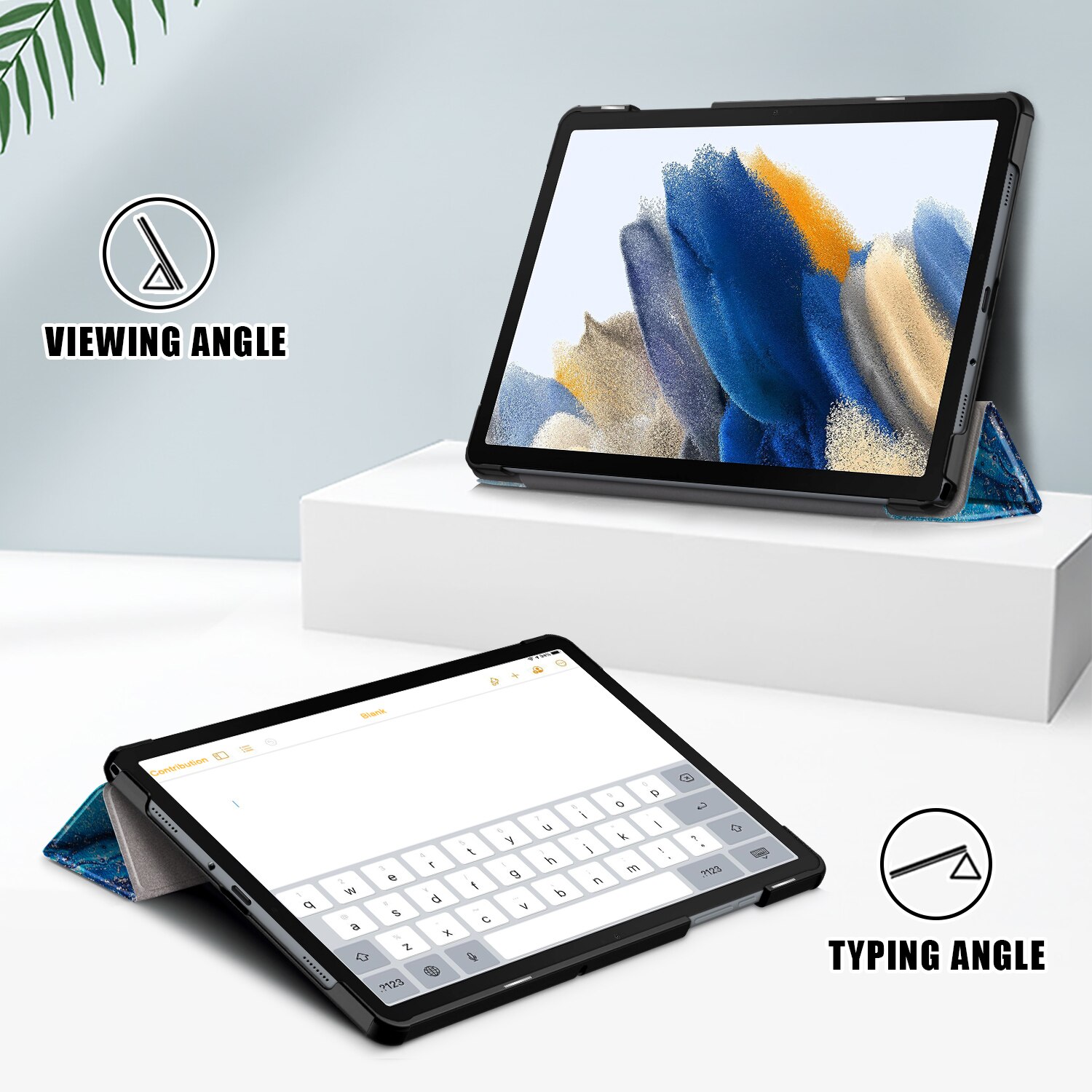 Husa Natty Pell Premium Smart Cover Slim pentru Samsung Tab A8 10.5 inch (2021) SM-X200 / X205 / X207 - Waves