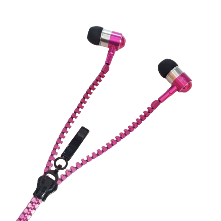 Casti tip fermoar cu microfon, sunet puternic X-Bass PRO, culoare roz