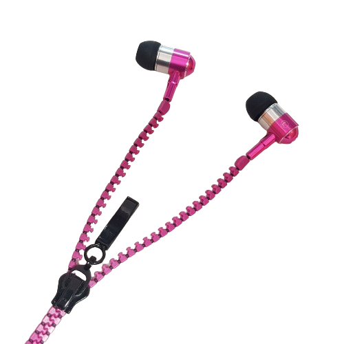 Casti tip fermoar cu microfon, sunet puternic X-Bass PRO, culoare roz
