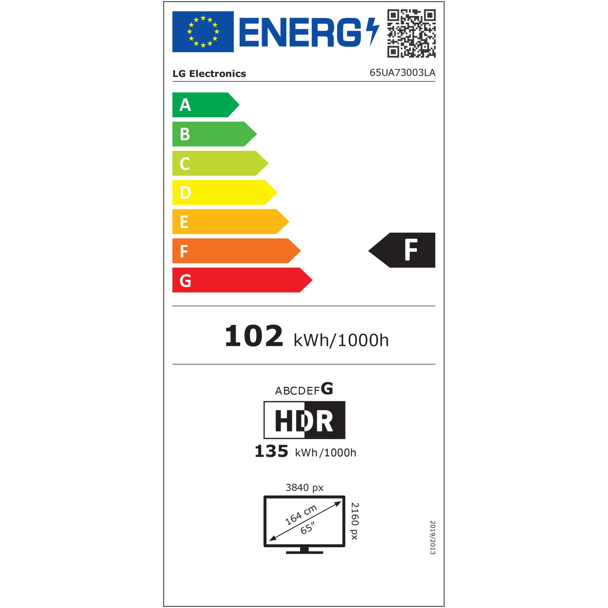 Televizor LG LED 65UA73003LA, 164 cm, Smart, 4K Ultra HD, Clasa F (Model 2025)