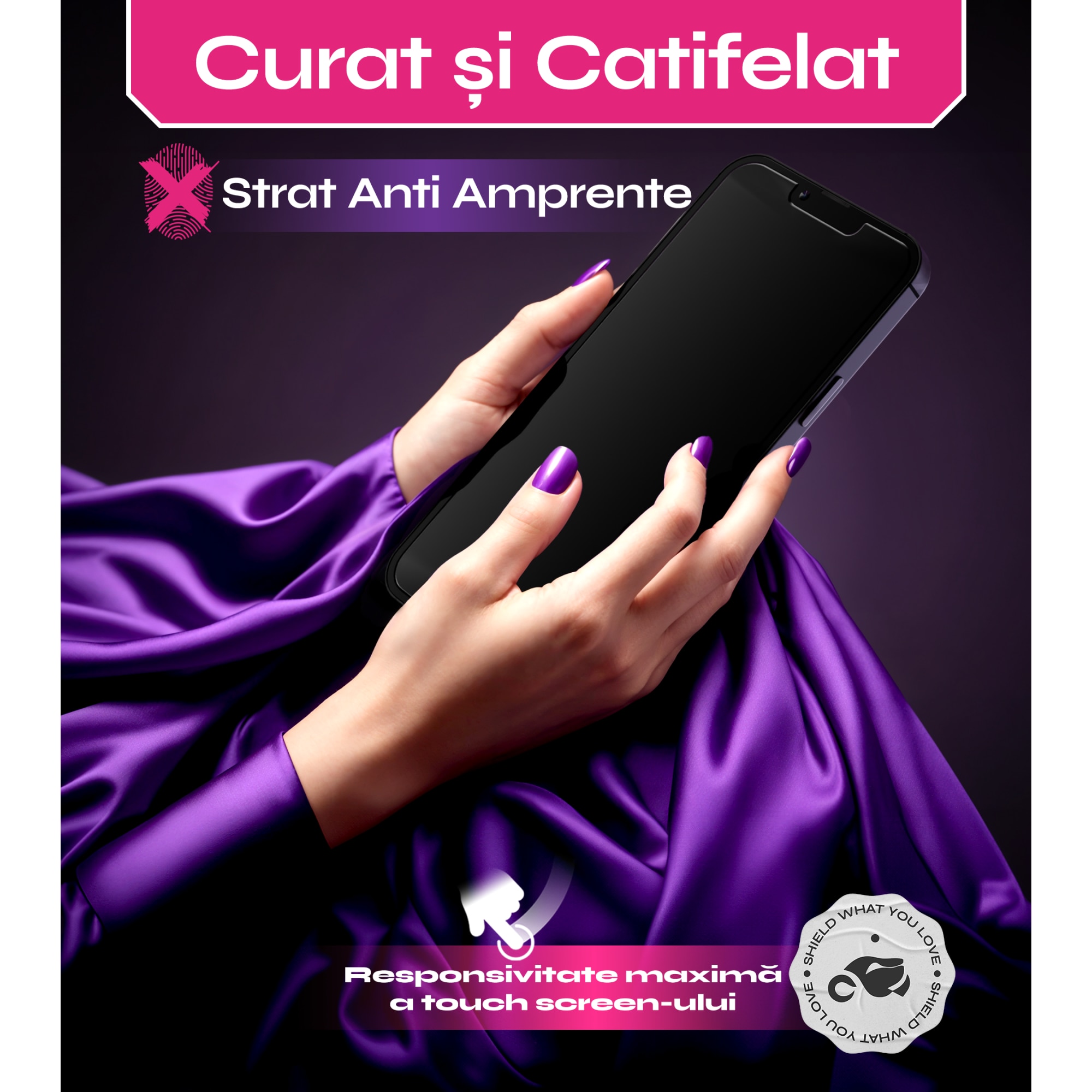 Folie sticla pentru iPhone 13 Pro Max, Set 2 buc, DefenSlim, instalare usoara si rapida cu dispozitiv de potrivire automata in 30 sec cu Easy Install Kit patentat, protectie telefon