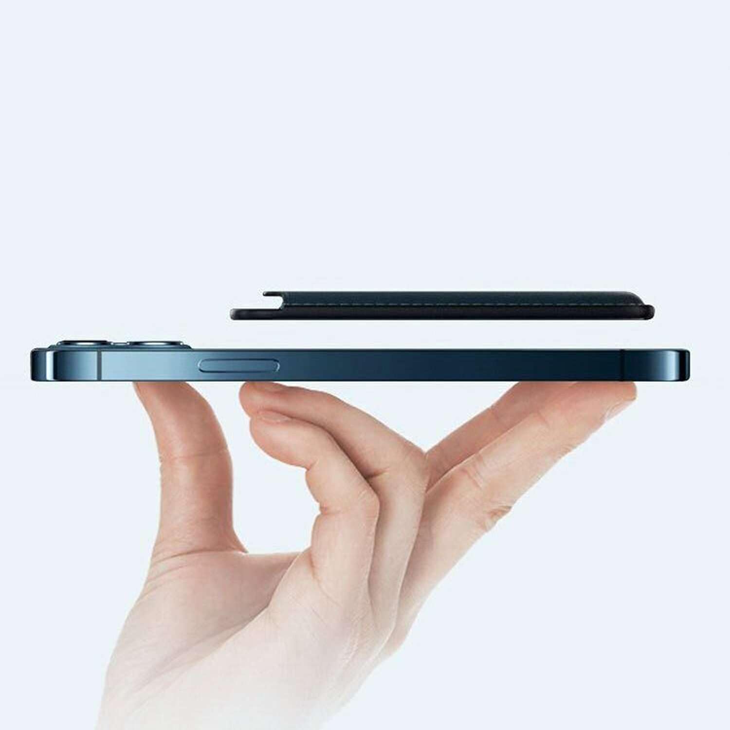 Husa tip portofel pentru carduri ZAFIT® cu Magsafe, compatibil cu Apple iPhone 15/14/13/12/11/Pro/Pro Max/Mini, Negru
