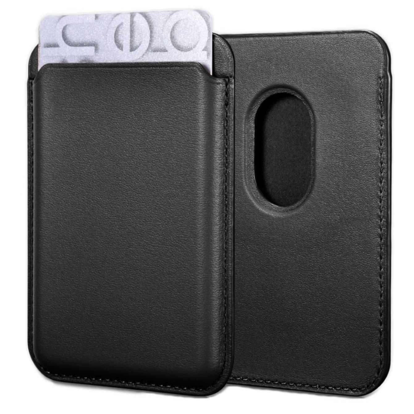 Husa tip portofel pentru carduri ZAFIT® cu Magsafe, compatibil cu Apple iPhone 15/14/13/12/11/Pro/Pro Max/Mini, Negru