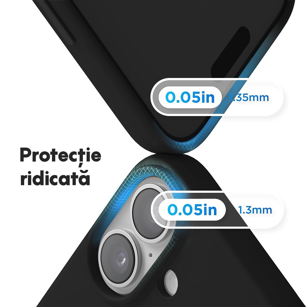 Husa CASEY STUDIOS™ pentru Apple iPhone 17, Soft Silicone Premium, Microfibra in Interior, de Protectie, Ultra Slim, pentru Incarcare Wireless, Margini Ridicate pentru Protectia Ecranului si a Camerelor, Negru