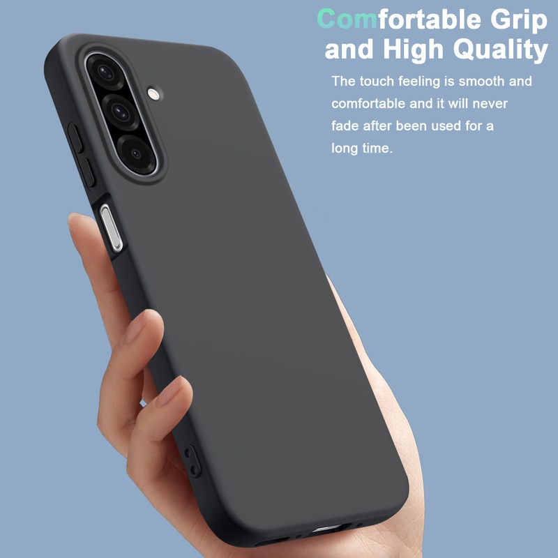 Set husa/2 folii protectie ecran/2 folii Protector pentru camera, compatibil cu Samsung Galaxy A26 5G, TPU/sticla securizata, negru