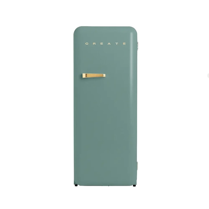Frigider Retro Create, 281 litri, congelator 21 litri, sage/gold, 60x150x60cm