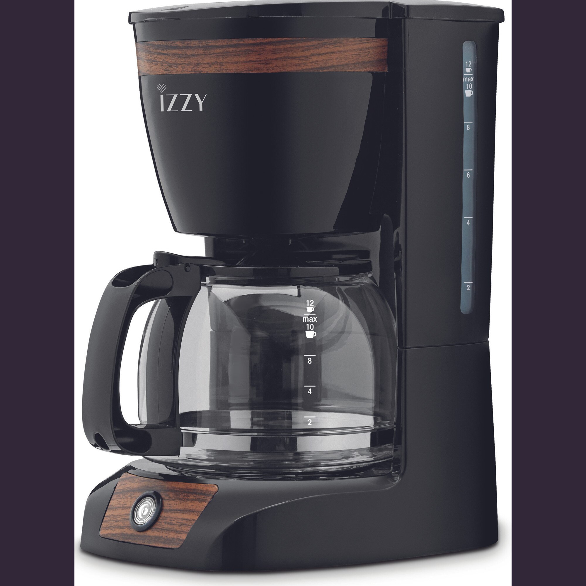 Filtru de cafea Wooden, Izzy, tehnologie aroma control, 1.5 L, 950 W, negru/lemn