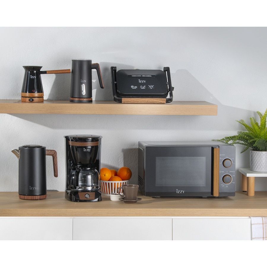 Filtru de cafea Wooden, Izzy, tehnologie aroma control, 1.5 L, 950 W, negru/lemn