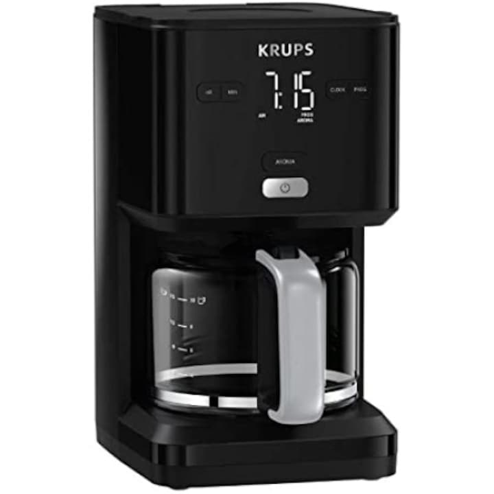 Cafetiere Krups, model KM6008, 1,25 l, negru, programator 24 ore, 12 cesti