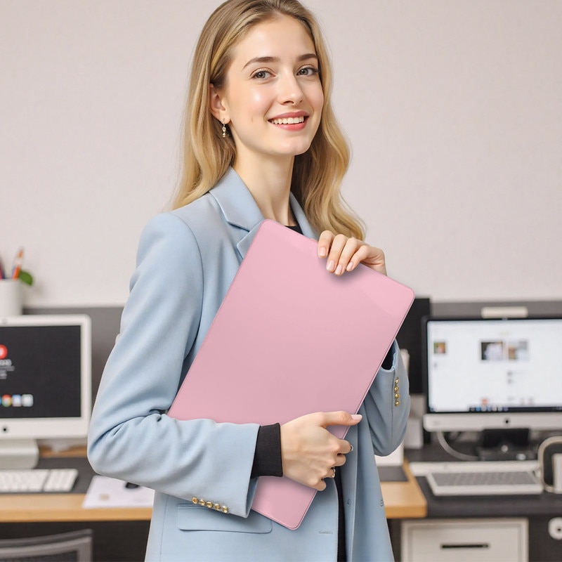 Carcasa Laptop pentru MacBook Air 13 inch 2020 M1, 2021 2018 modele A2337 A2179 A1932 - Husa MacBook Air 13,3 inch - Carcasa de protectie rigida - Design subtire si usor, roz