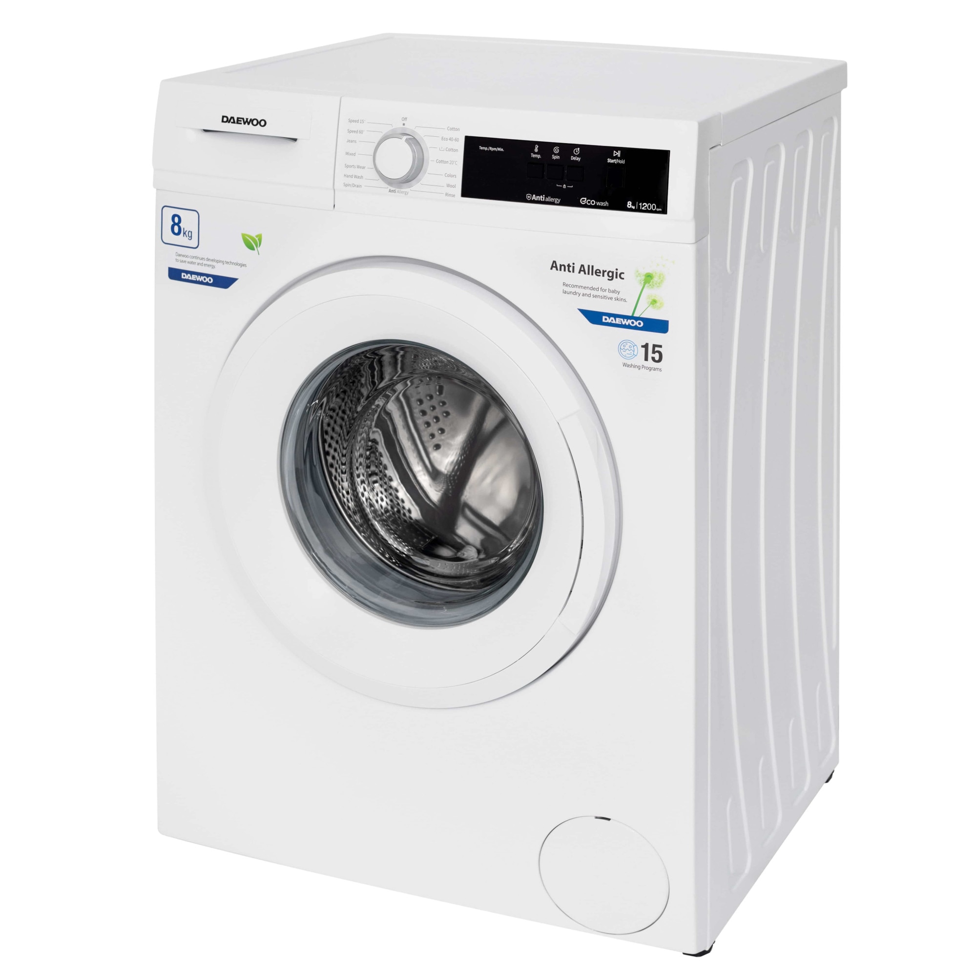 Masina de spalat rufe Daewoo DWD-FV5021_3 8kg 1200RPM Clasa D 15 Programe Alb