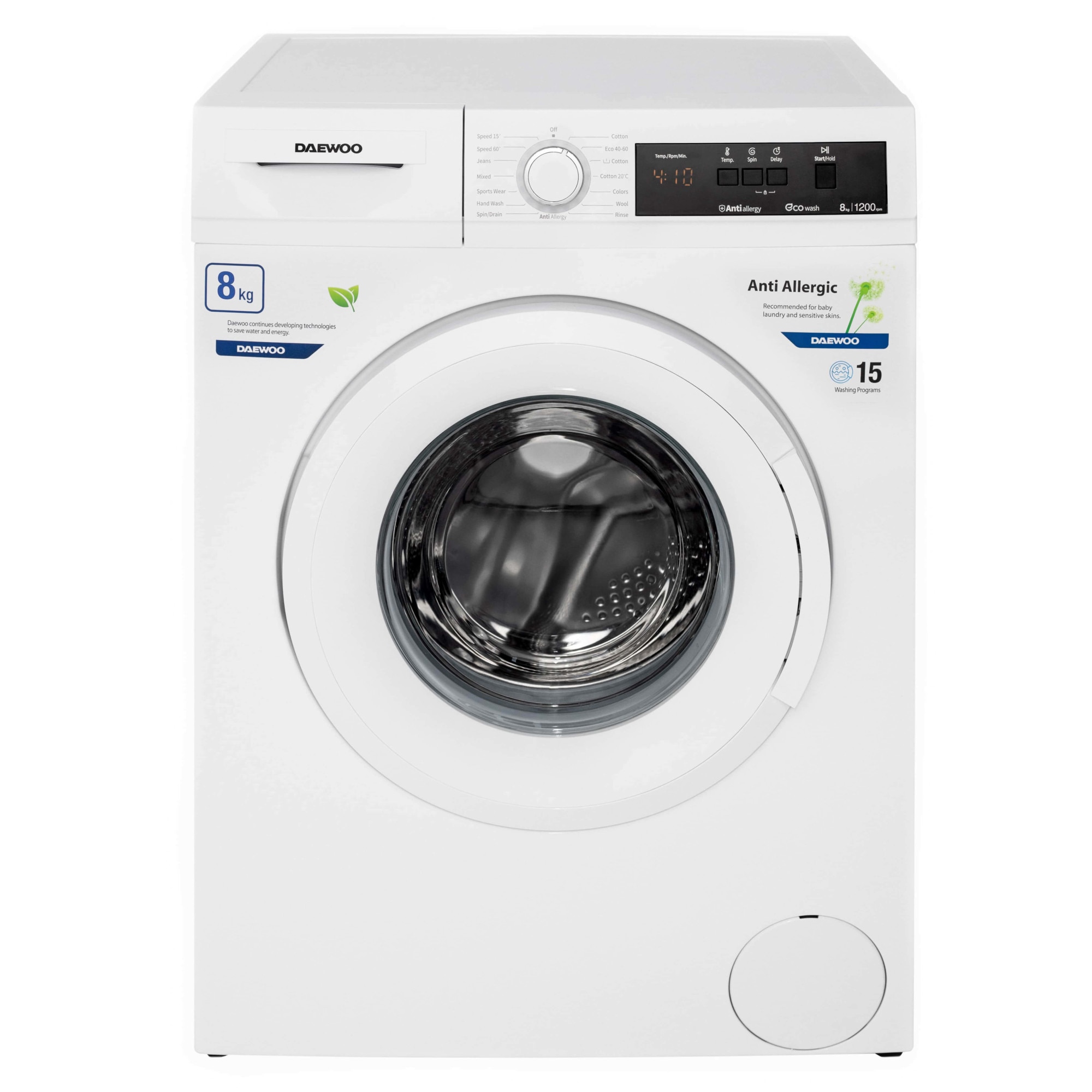 Masina de spalat rufe Daewoo DWD-FV5021_3 8kg 1200RPM Clasa D 15 Programe Alb