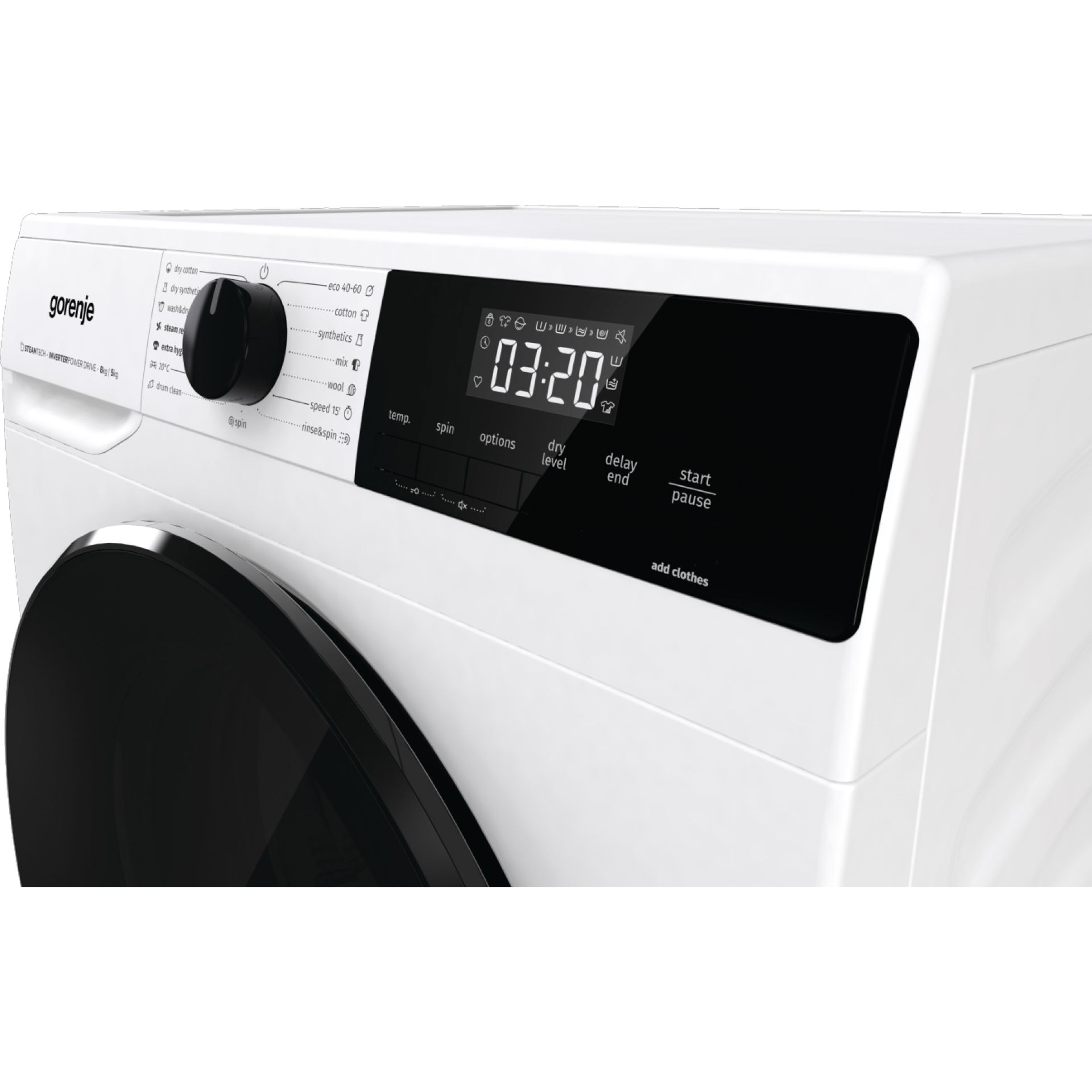 Gorenje WD2A854ADS Masina de spalat si uscator, clasa energetica A+D, 8 kg/5 kg, 1400 rpm, Alb