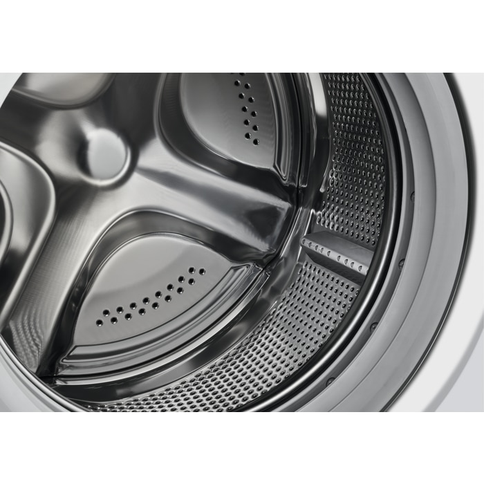 Masina de spalat rufe slim AEG L6SE26WE SERIA6000, 6 kg, 1200 rpm, Clasa A, motor Inverter, LCD, tehnologie ProSense, Antialergic cu vaporizare, 20' 3 kg, Jachete Puf, Outdoor, TimeSave, SoftPlus, Adancime totala 41.6 cm, alb