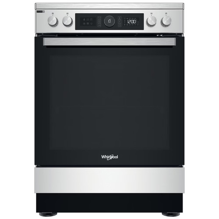Aragaz Whirlpool, 4 arzatoare, gaz si electric, inox, 60x60x85cm