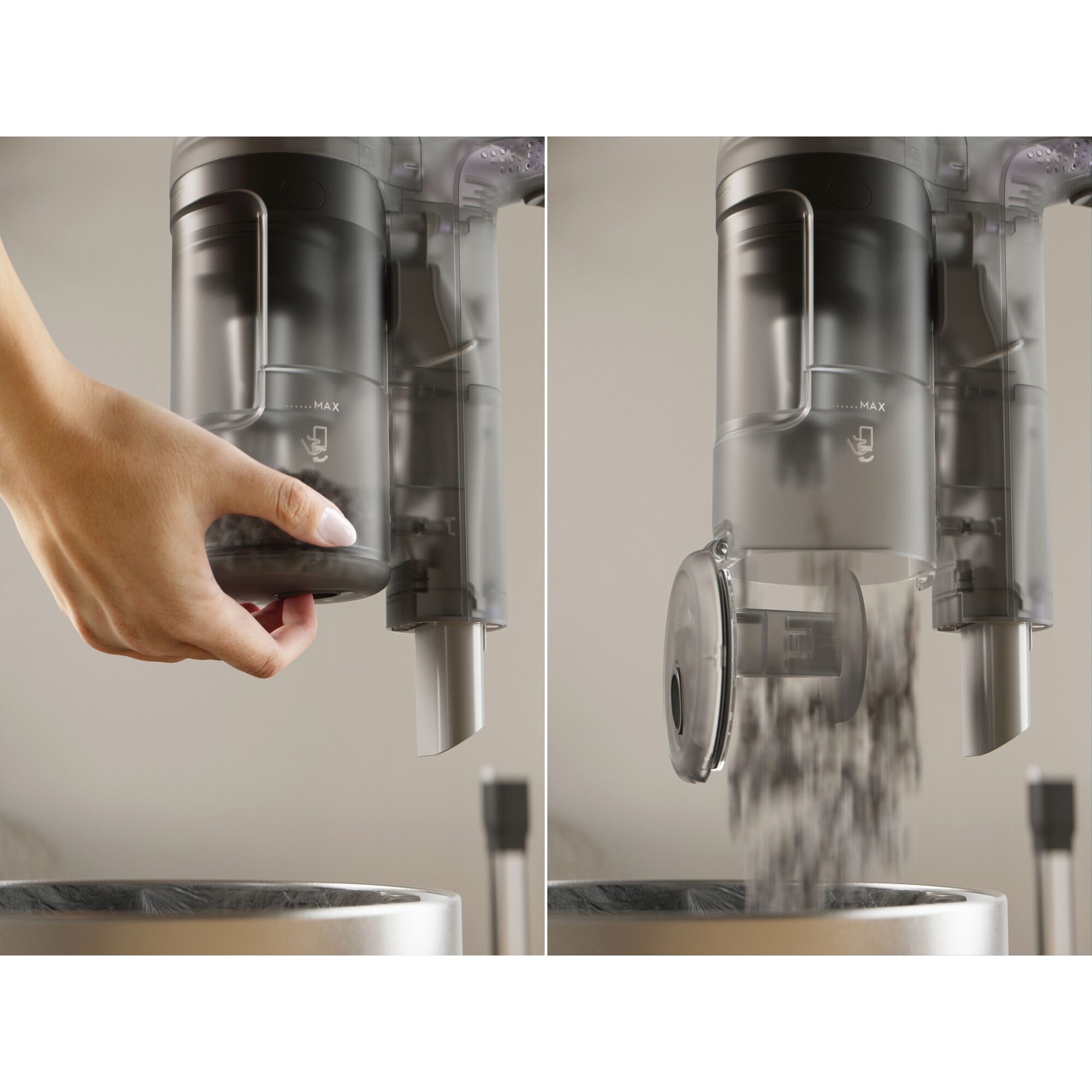 Aspirator vertical Electrolux Seria 600 EP61AB21UG, 21,6V, 2500 mAh, recipient praf 0,5l, tub inox, perie PowerPro multisuprafete cu LED, suport de perete, tehnologie ciclonica, duza par animale, 79 dB, autonomie max 50 minute, gri urban