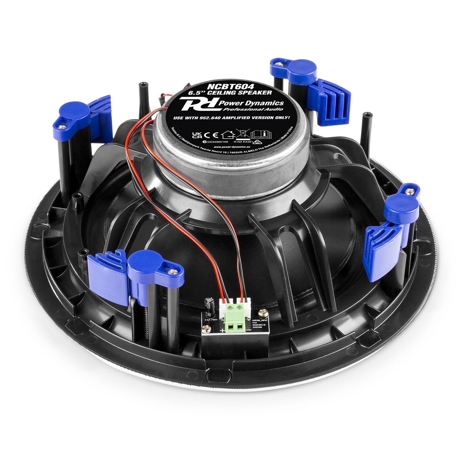 Set de 4 difuzoare amplificate incastrabile, 2 cai, 120W RMS, 6.5", Bluetooth, alb, Power Dynamics NCBT604