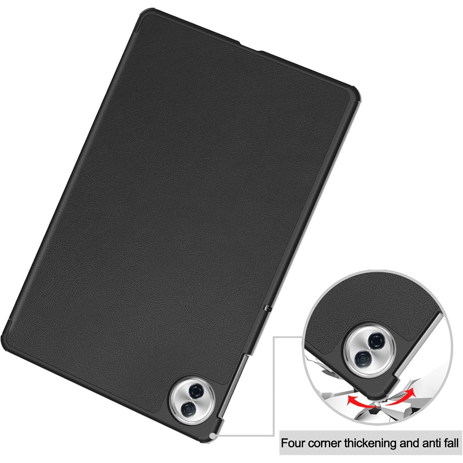 Husa Sigloo pentru tableta Honor Pad 10, 12.1" (2025), – Slim, Tri-Fold Magnetic, Piele Ecologica, Stand Reglabil, – Negru