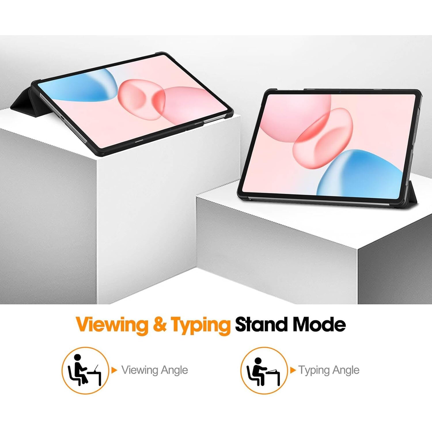 Husa Sigloo pentru tableta Honor Pad 10, 12.1" (2025), – Slim, Tri-Fold Magnetic, Piele Ecologica, Stand Reglabil, – Negru