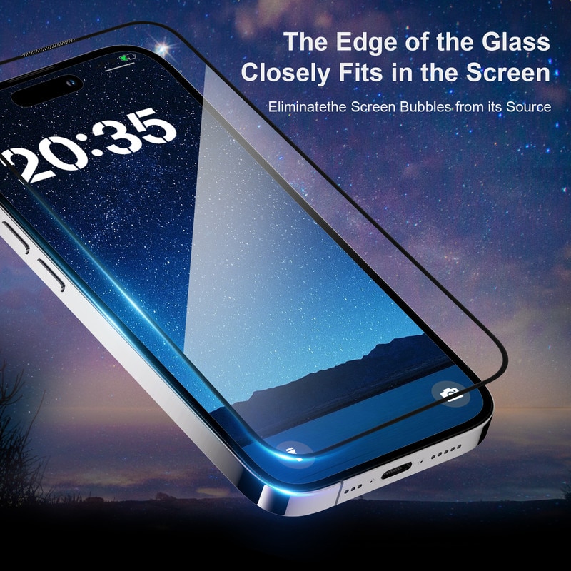 XWK® Folie protectie telefon 9h, sticla securizata, transparenta, antisoc, pentru iPhone 15/16