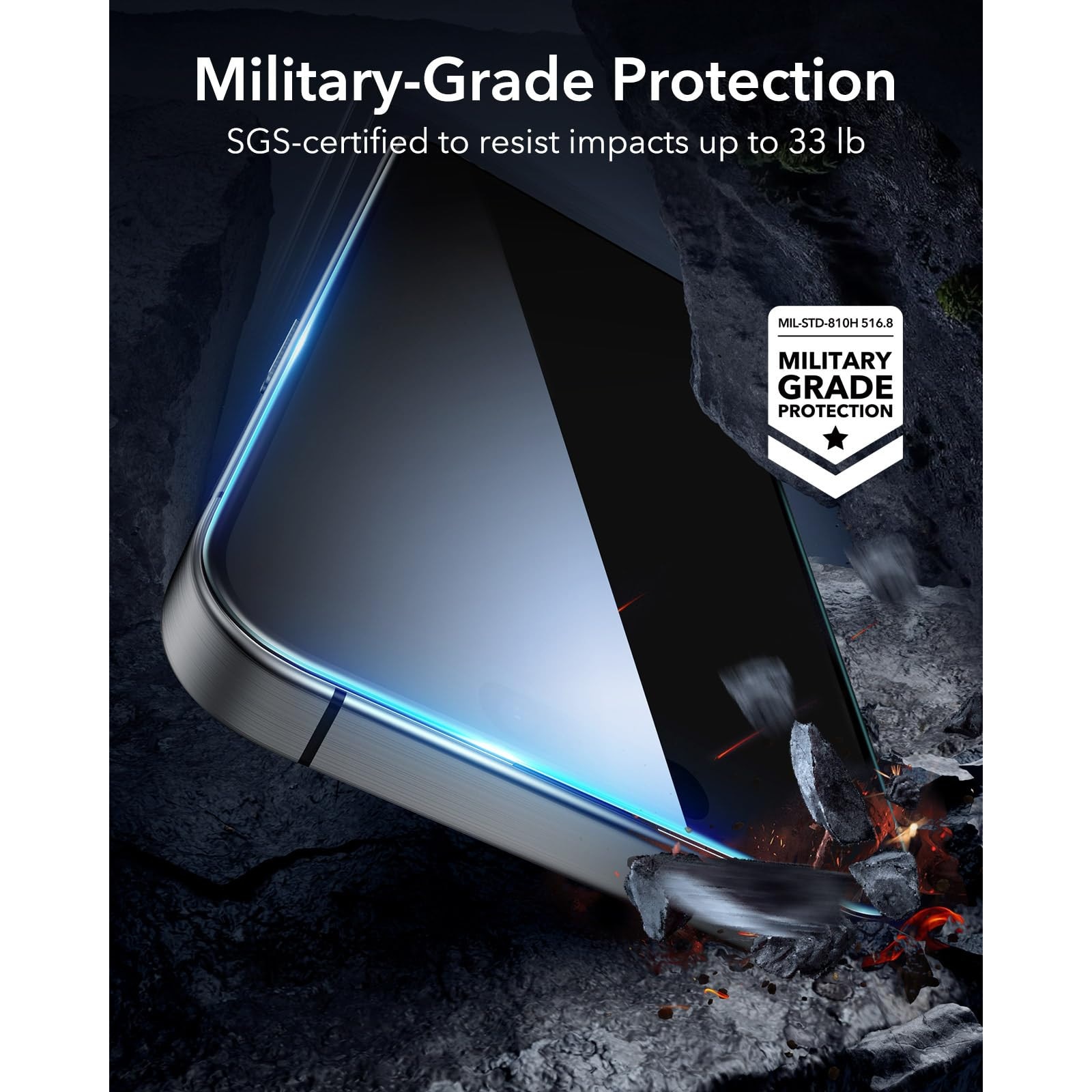 Set 2 Folii Protectie Privacy pentru iPhone 17 Promax, Sticla Temperata 9H+, Claritate Super HD, Tratament Oleofob si Anti-Amprente