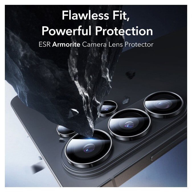 Folie Protectie Camera Individuala Armorite Compatibila Cu Samsung Galaxy S26 ultra, Rama Metal, Aplicator Inclus, Negru