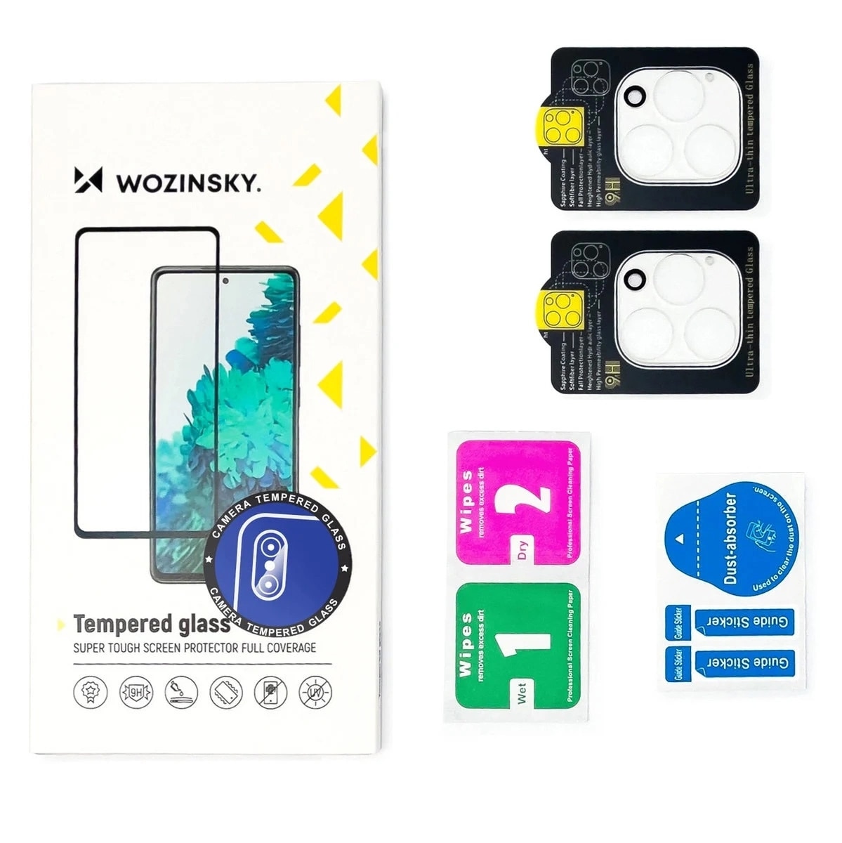 Set 2 folii sticla pentru lentile Wozinsky compatibil cu Samsung Galaxy Z Flip 7, Negru