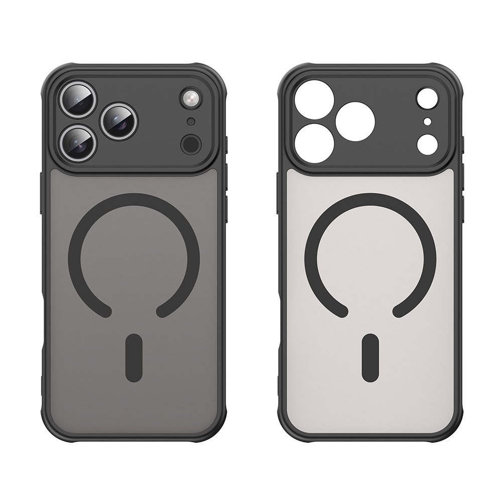 Husa pentru iPhone 17 Pro Max cu protectie pentru lentile si MagSafe EasyCharge, Ghost Series Anti-ingalbenire, frosted - negru
