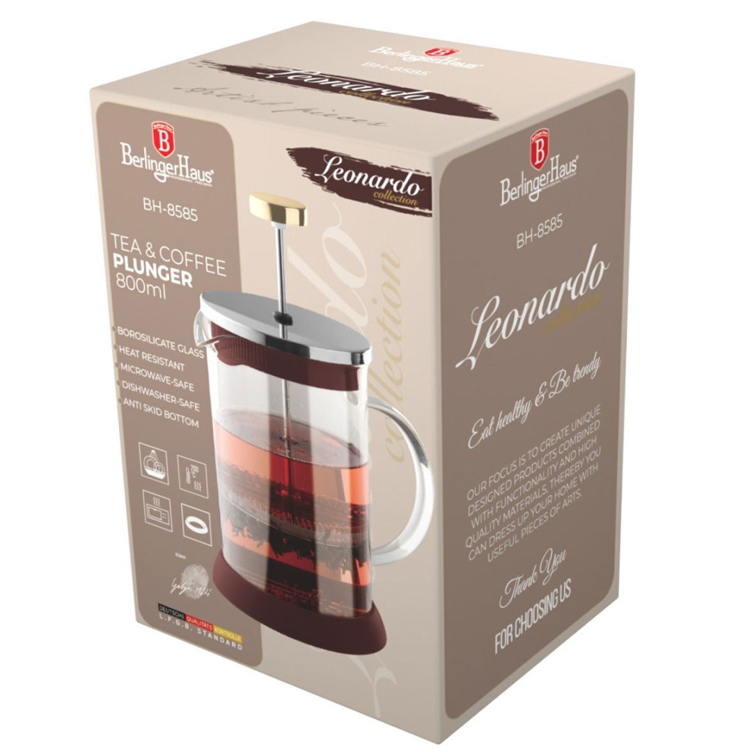 Cafetiera cu piston si ceai 800 ml Berlinger Haus Bh-8585 Leonardo Lumarko!