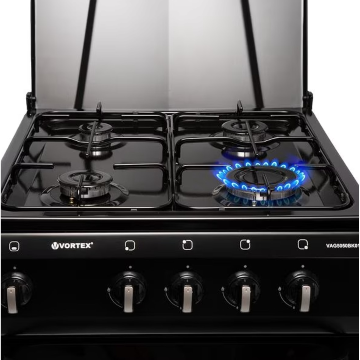 Aragaz VORTEX VAG5050BK01K, 4 arzatoare, Gaz, L 50 cm, negru